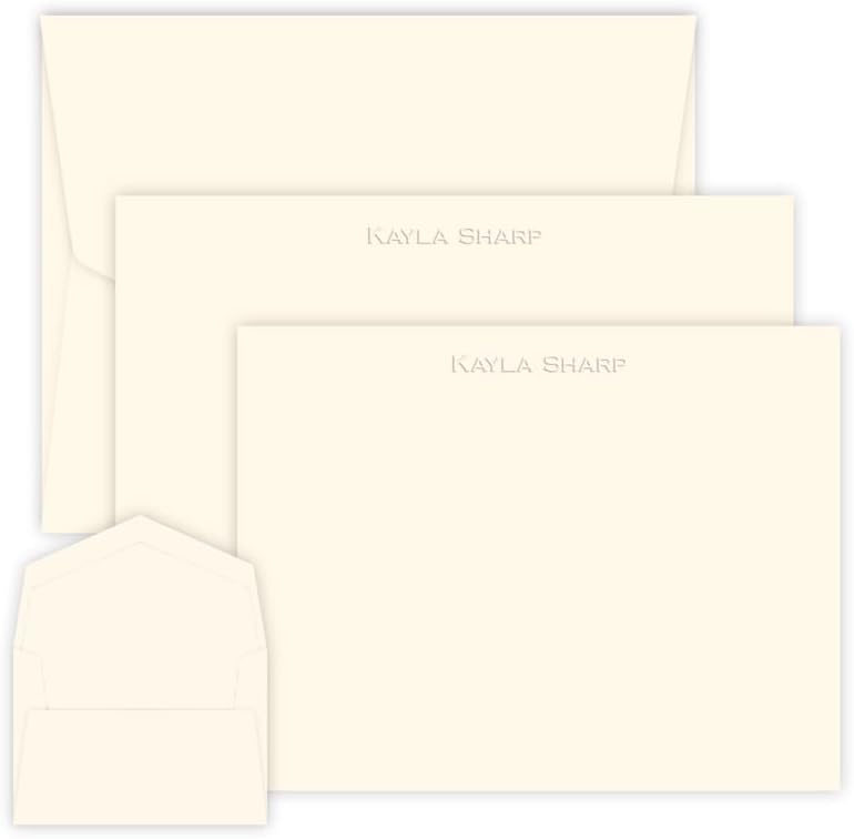 Personalized Embossed Stationery Set - 100 Pieces (2 Paper Sizes)
