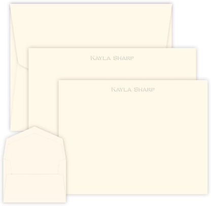 Personalized Embossed Stationery Set - 100 Pieces (2 Paper Sizes)