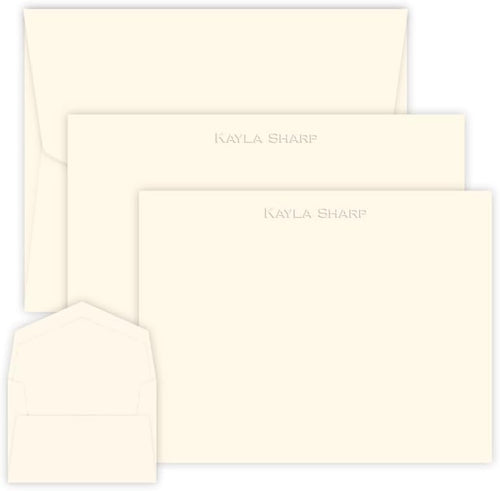 Personalized Embossed Stationery Set - 100 Pieces (2 Paper Sizes)