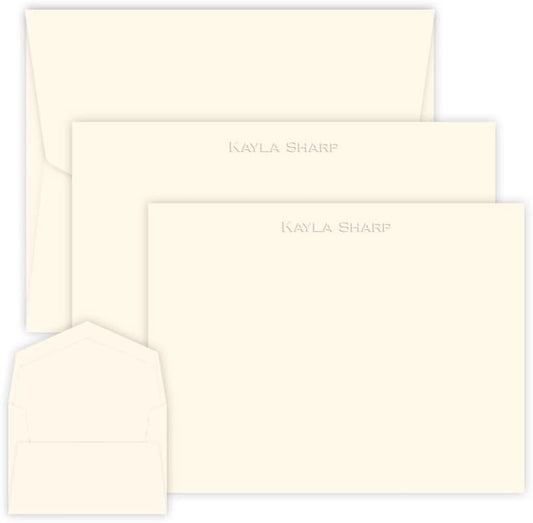 Personalized Embossed Stationery Set - 100 Pieces (2 Paper Sizes)