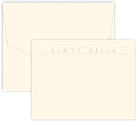Premium Personalized Embossed Stationery Flat Cards