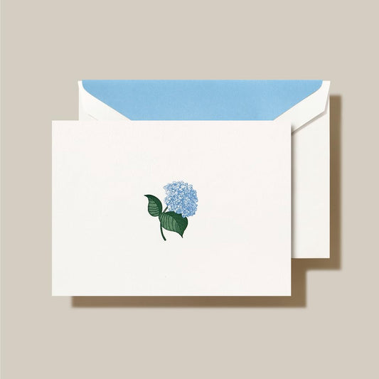 Crane & Co. Hand Engraved Blue Hydrangea Note