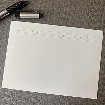 Premium Personalized Embossed Stationery Flat Cards