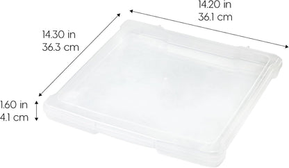 IRIS USA Fits 12 x 12 Paper, 6-Tier Scrapbook Rolling Storage Cart with Organizer for Stationery Vinyl Tools Office Art and Craft Supplies, Yarn, 6 Clear Cases w/ Built in Handle - White/Clear