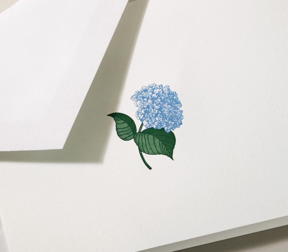 Crane & Co. Hand Engraved Blue Hydrangea Note
