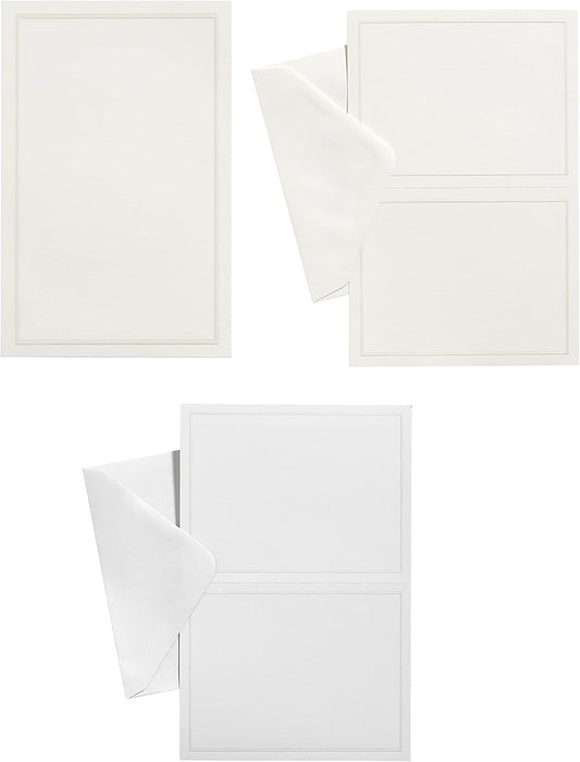 Gartner Studios Print-at-Home Wedding Kit, Stationery, White with Pearl Foil Border, with Response Cards, Envelopes (97437)