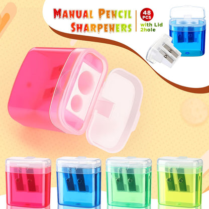 Dinifee 48 Set/1004 Count Bulk Back to School Supplies Kit for Student Include 576 Count Colored Pencils 480 HB Pencils 48 Pcs Manual Pencil Sharpeners with Lid for Art Classroom School Stationery