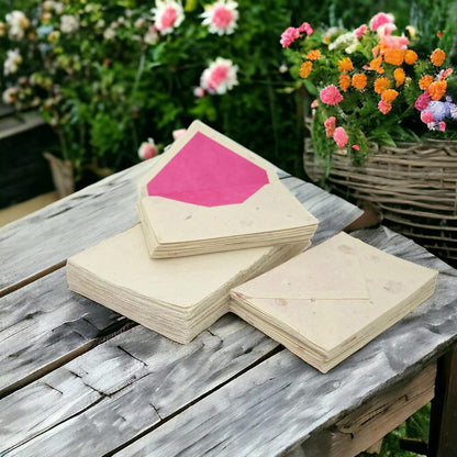 Kathmandu Valley Co. Vintage Stationery Gift Box Set with 50 Handmade A5 Deckle-edge Lokta Paper Sheets and 30 Envelopes (Forest Wanderer)