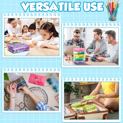 48 Pack Pencil Case for School Pencil Boxes Bulk Large Clear Plastic Crayon Box Marker Bead Pen Containers with Snap Lids Back to School Supplies Classroom Stationery Organizer for Craft(Transparent)