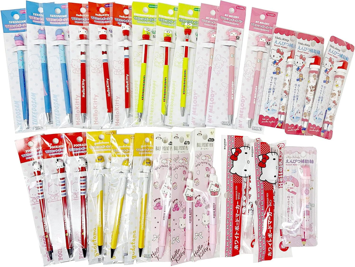 SANRIO Characters Wonderful 12-pc Stationery and Accessory Assorted Set Bundle Fusion Kawaii Exclusive Offer