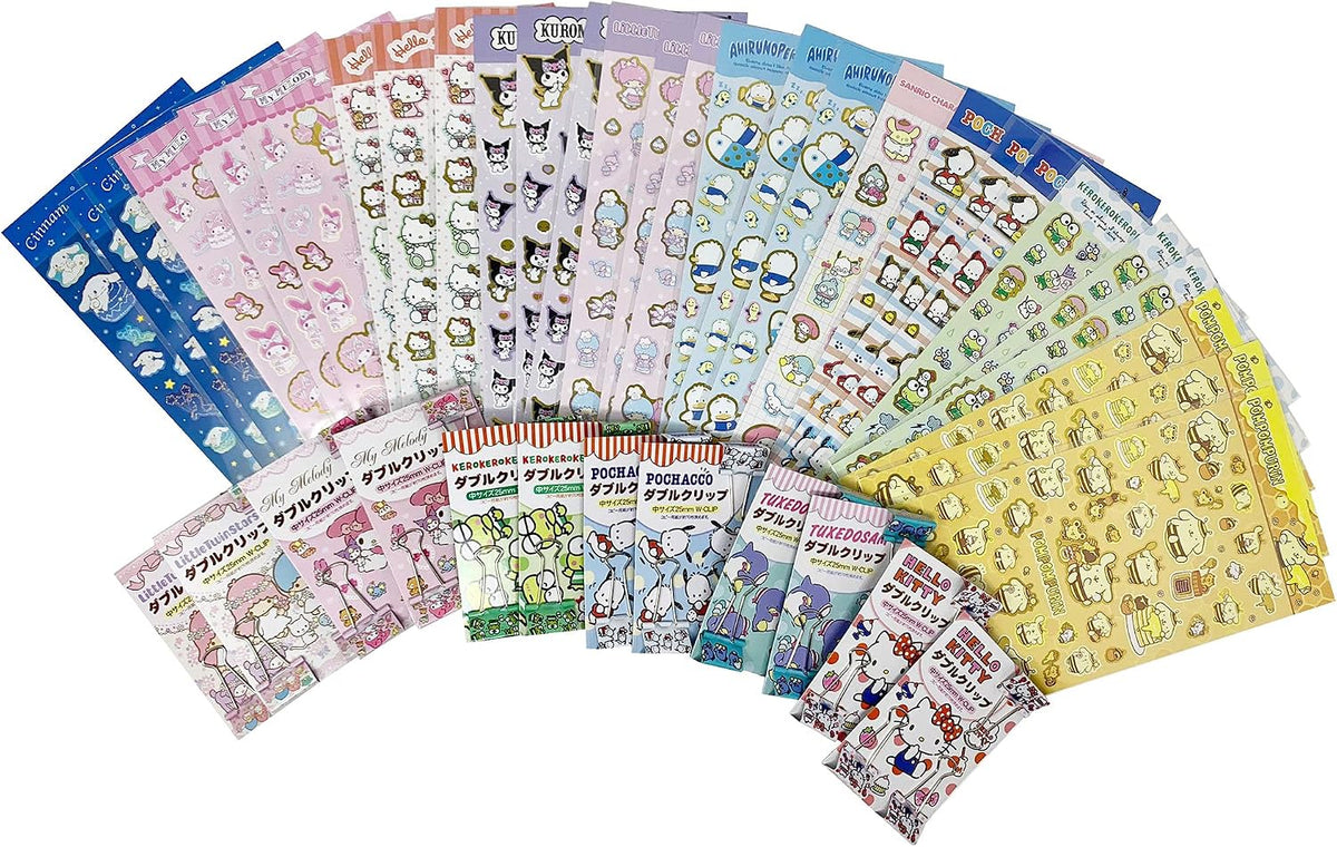 SANRIO Characters Wonderful 12-pc Stationery and Accessory Assorted Set Bundle Fusion Kawaii Exclusive Offer