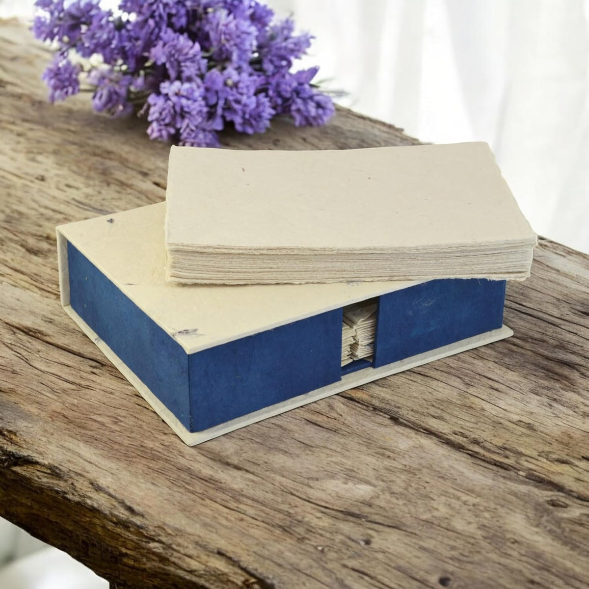 Kathmandu Valley Co. Vintage Stationery Gift Box Set with 50 Handmade A5 Deckle-edge Lokta Paper Sheets and 30 Envelopes (Forest Wanderer)