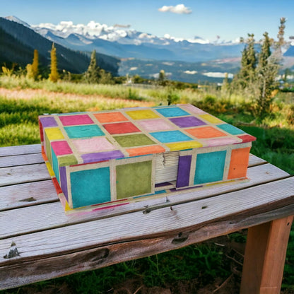 Kathmandu Valley Co. Vintage Stationery Gift Box Set with 50 Handmade A5 Deckle-edge Lokta Paper Sheets and 30 Envelopes (Forest Wanderer)