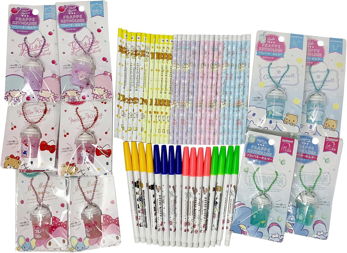 SANRIO Characters Wonderful 12-pc Stationery and Accessory Assorted Set Bundle Fusion Kawaii Exclusive Offer