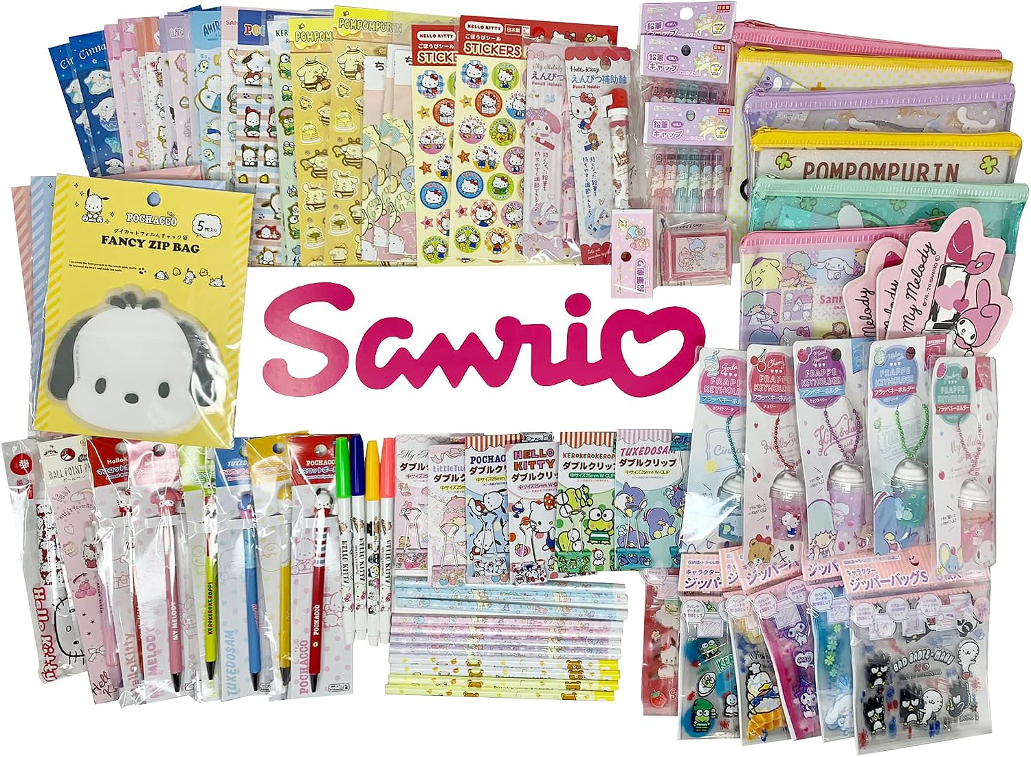 SANRIO Characters Wonderful 12-pc Stationery and Accessory Assorted Set Bundle Fusion Kawaii Exclusive Offer