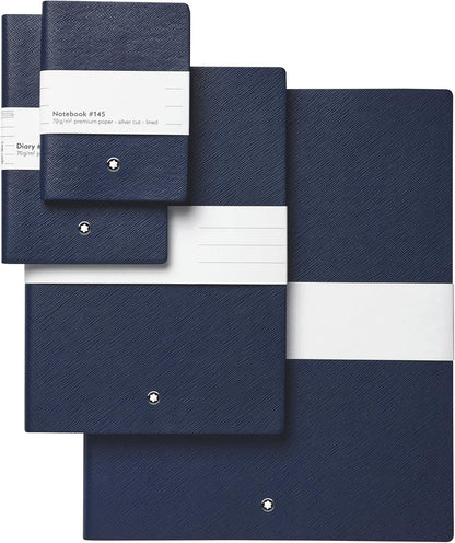 Montblanc Notebook Indigo Lined #146 Fine Stationery 113593 – Elegant Journal with Leather Binding and Ruled Pages – 1 x (5.9 x 8.2 in.)